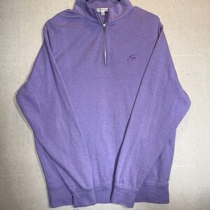 Peter Millar Pullover Mens Medium Heather Purple Golf 1/4 Zip Long Sleeve